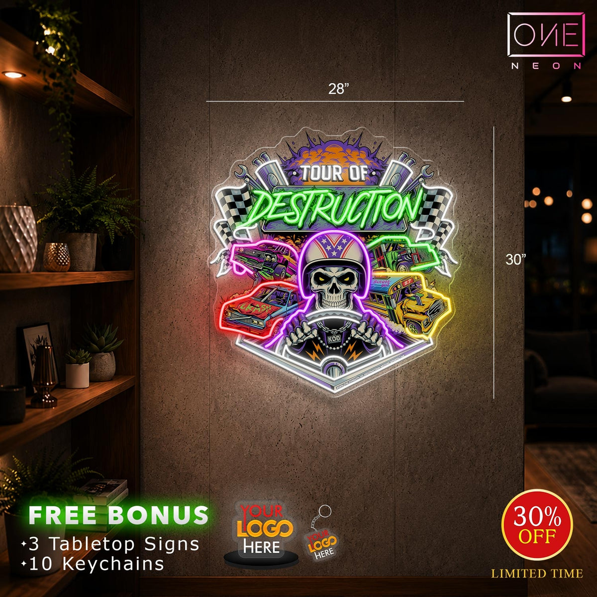 Enseigne néon LED œuvre d'art Tatoueur