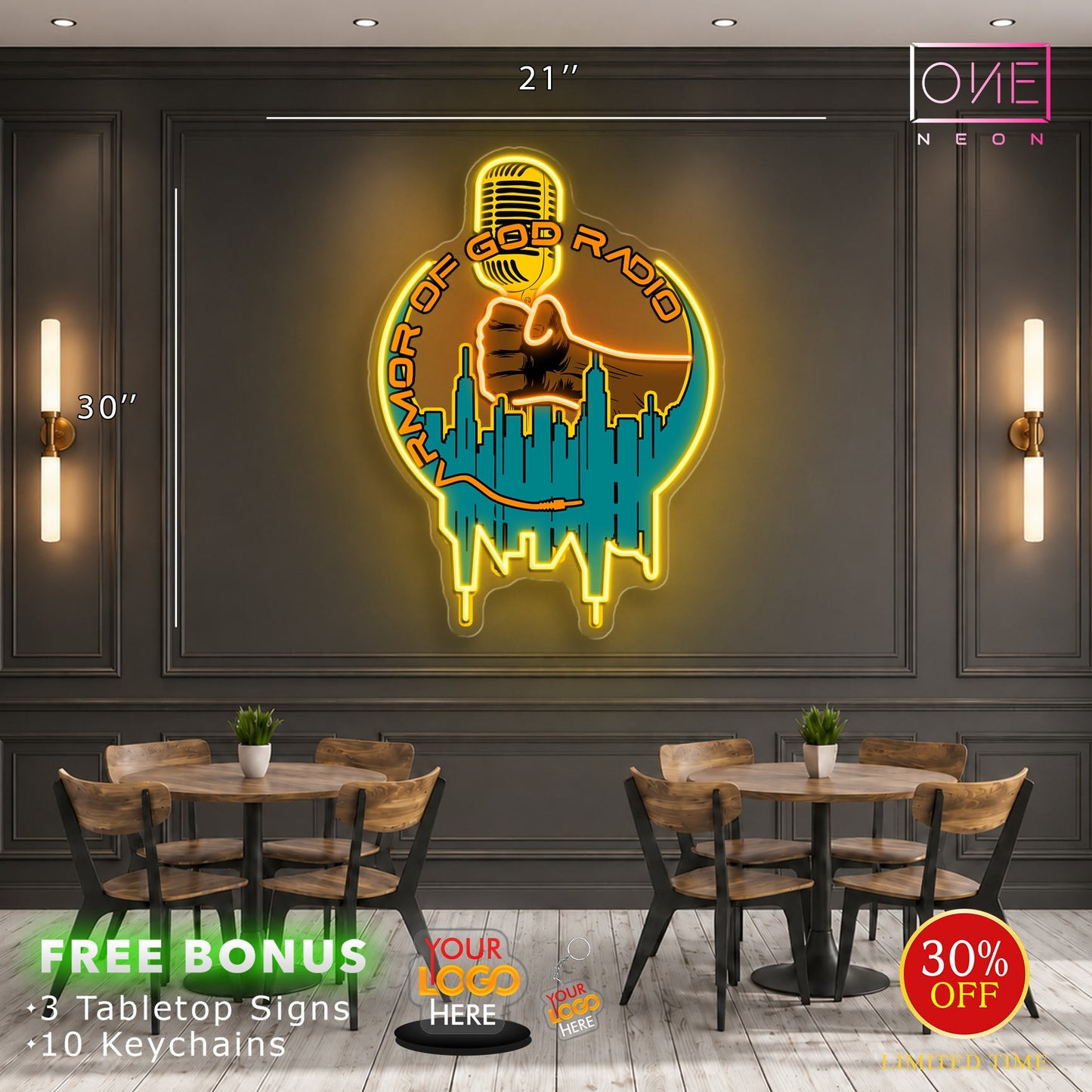 Enseigne néon LED œuvre d'art Tatoueur