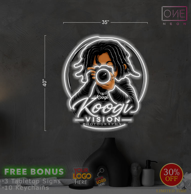 Enseigne néon LED œuvre d'art Tatoueur