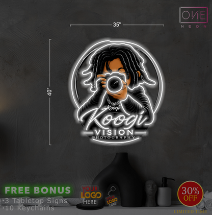 Enseigne néon LED œuvre d'art Tatoueur