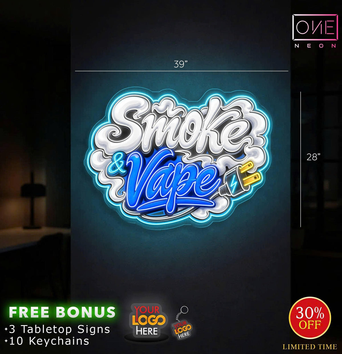 Enseigne néon LED œuvre d'art Tatoueur