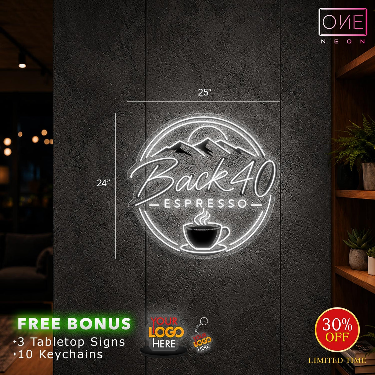 BACK 40 ESPRESSO | LED Neon Sign
