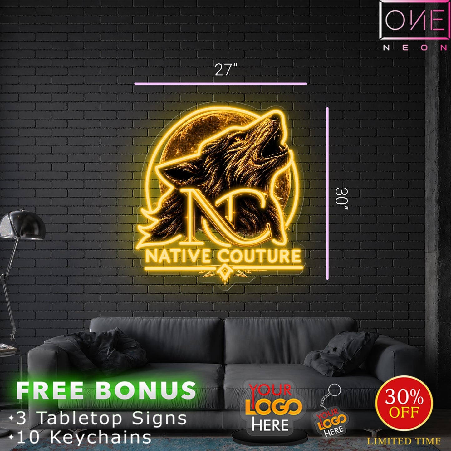 Enseigne néon LED œuvre d'art Tatoueur