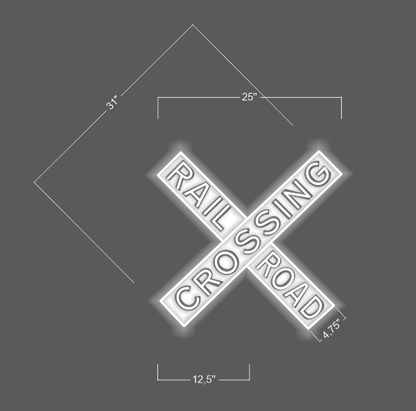 RAILROAD CROSSING | LED Neon Sign (2 signs)