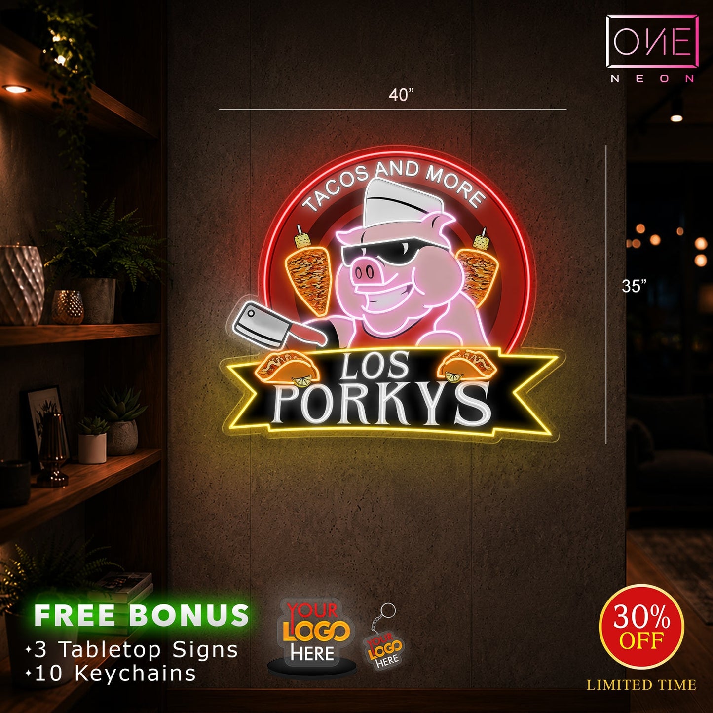LOS PORKYS | LED Neon Sign