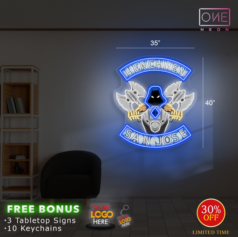Enseigne néon LED œuvre d'art Tatoueur