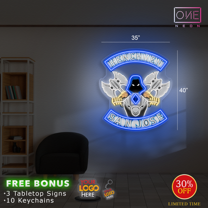 Enseigne néon LED œuvre d'art Tatoueur