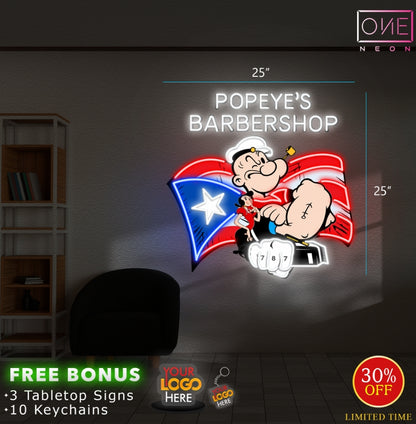 POPEYE barbershop | LED Neon Sign