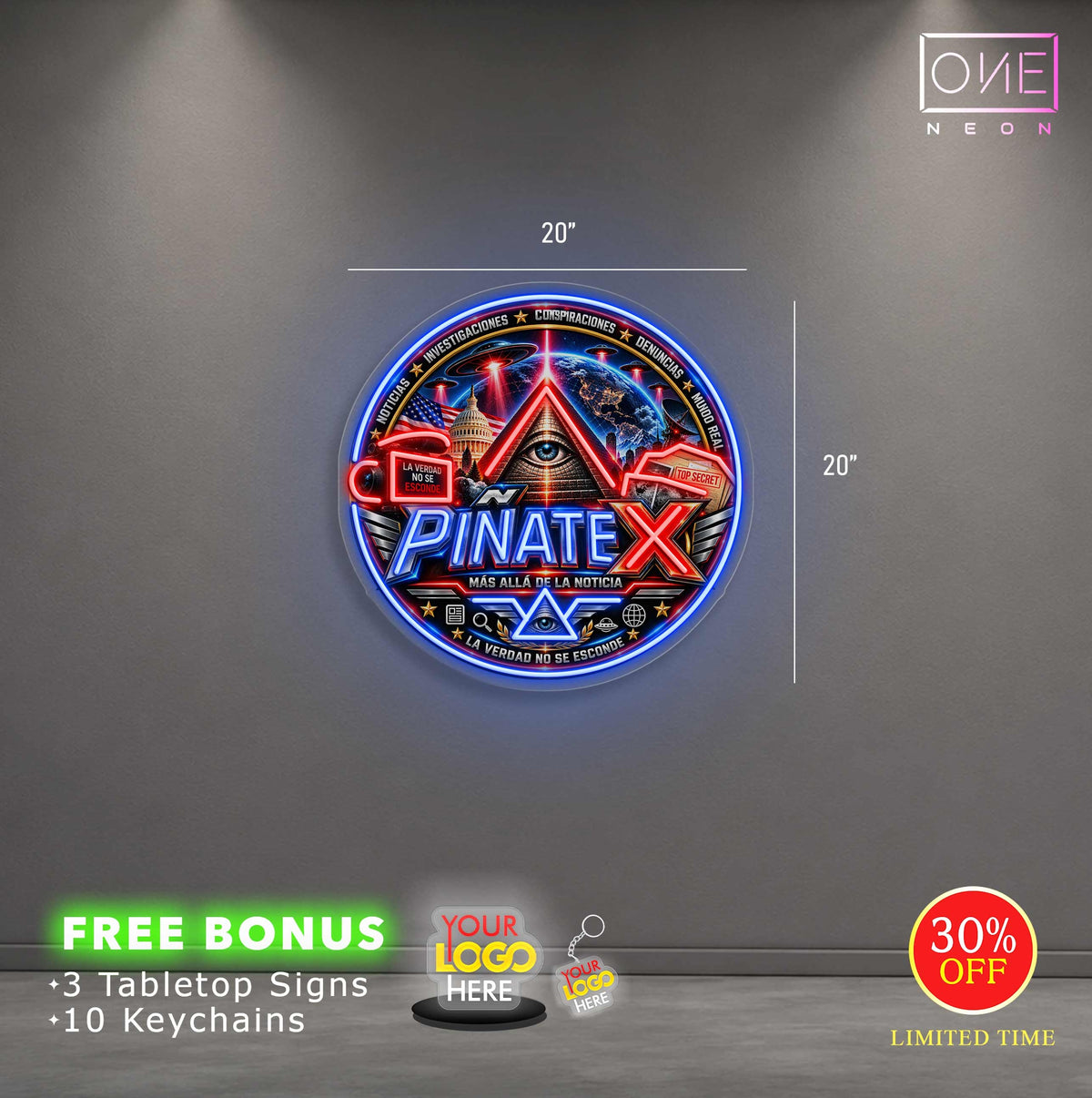 PINATE X | LED Neon Sign