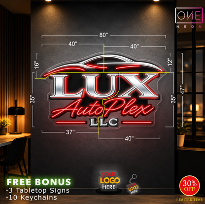 LUX AUTO PLEX LLC | LED Neon Sign (Outdoor)