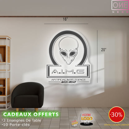 Enseigne néon LED œuvre d'art Tatoueur