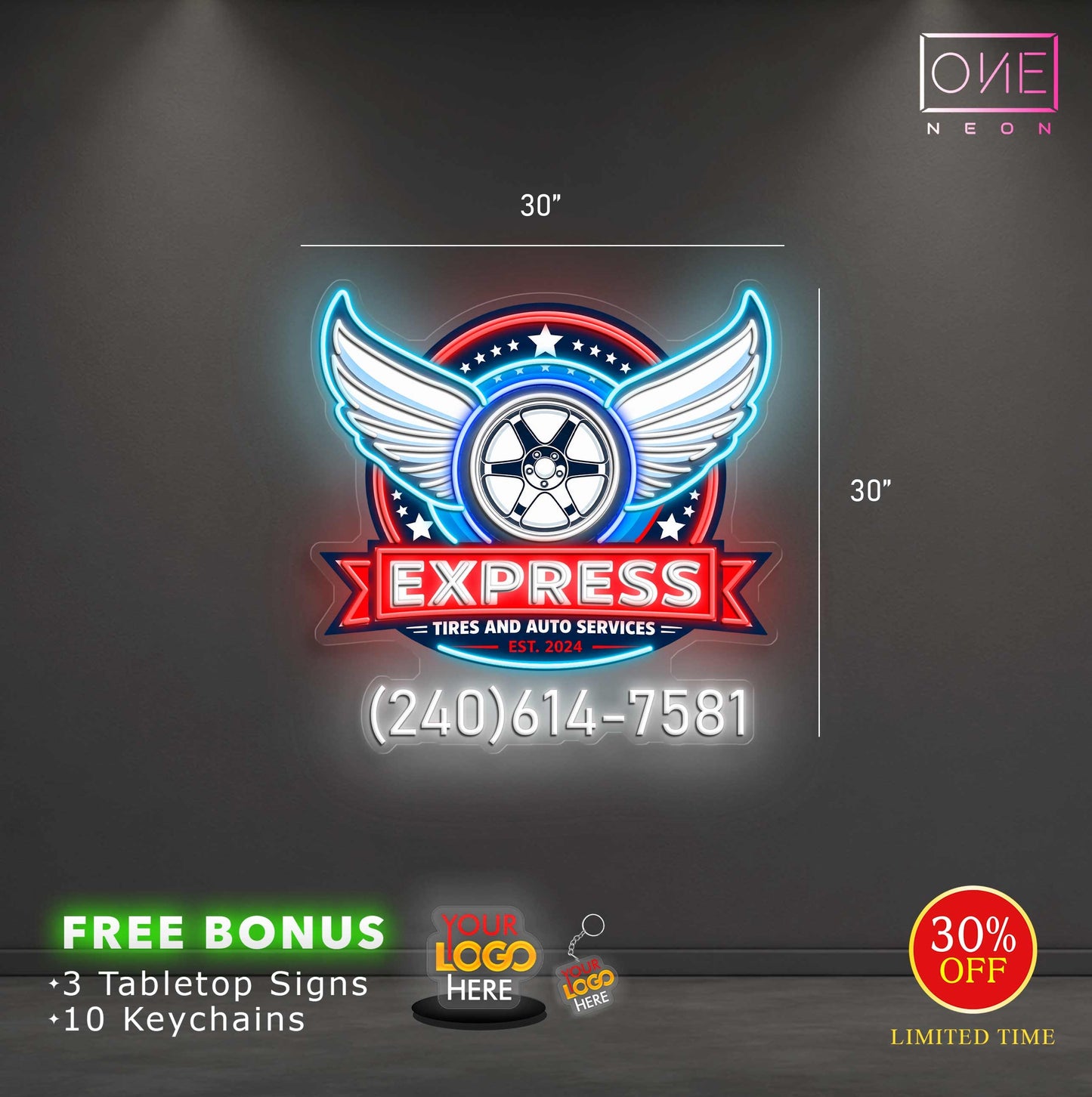 Express tires and auto services | LED Neon Sign