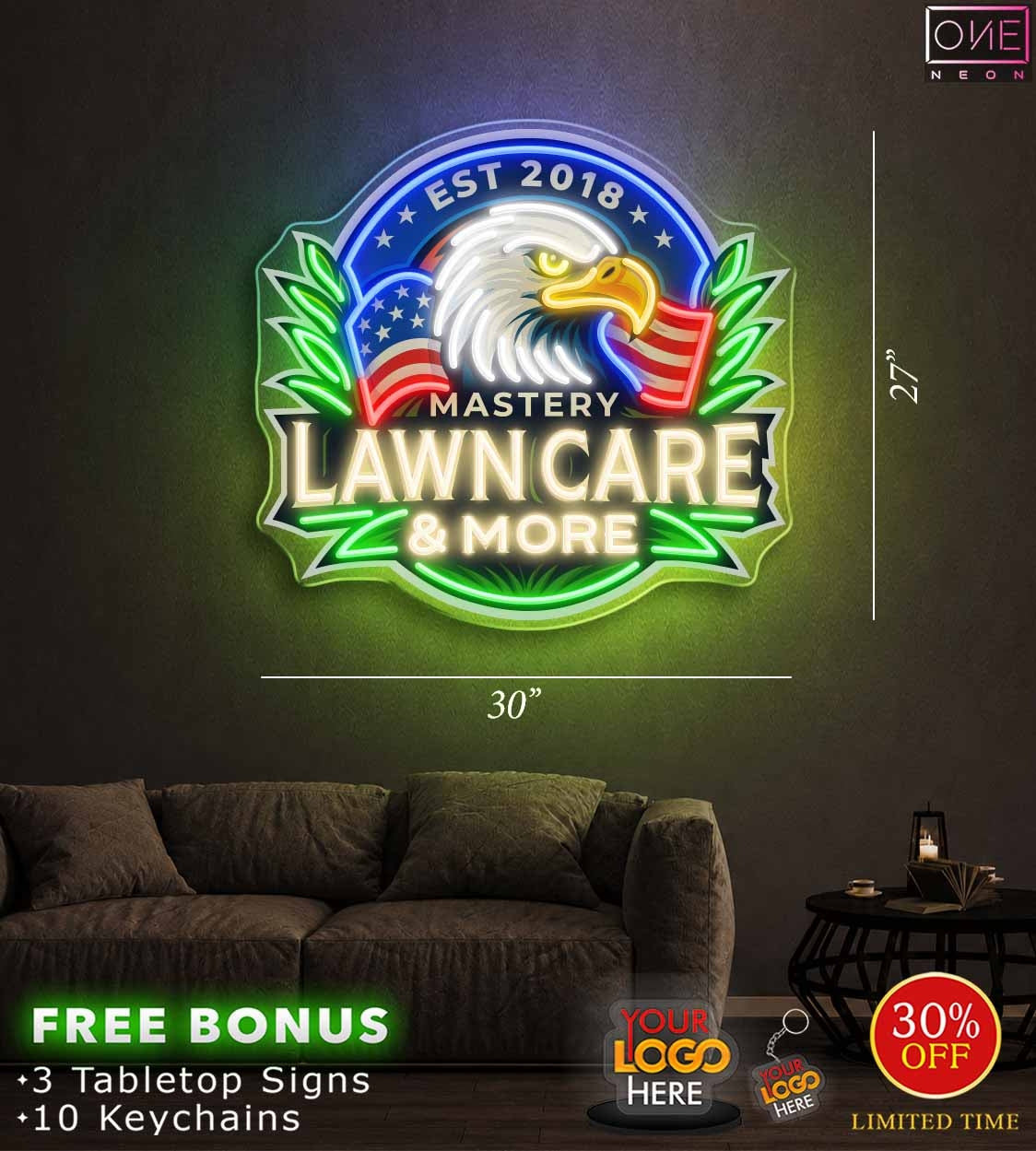 LAWN CARE & MORE| LED Neon Sign