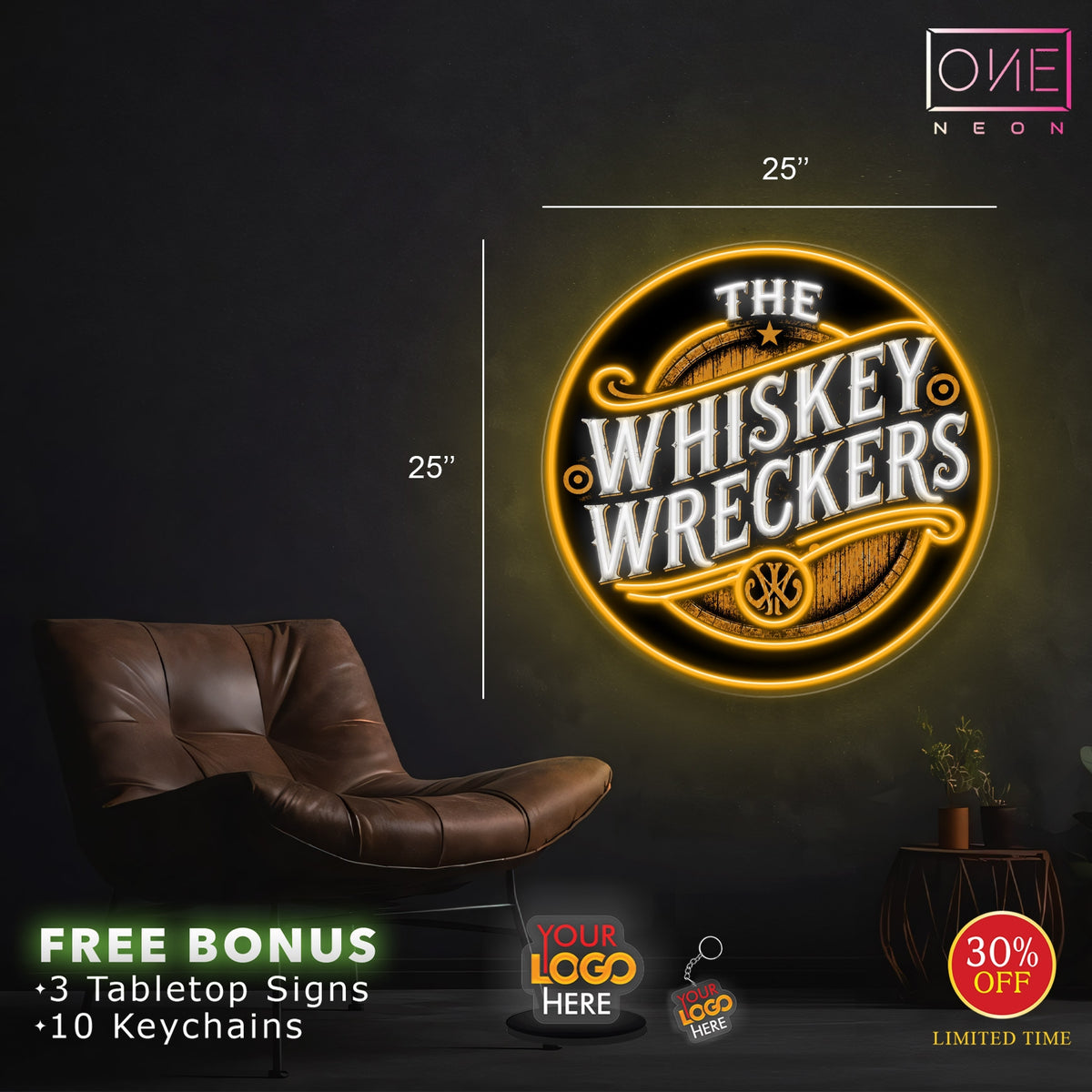 WHISKEY WRECKERS | LED Neon Sign