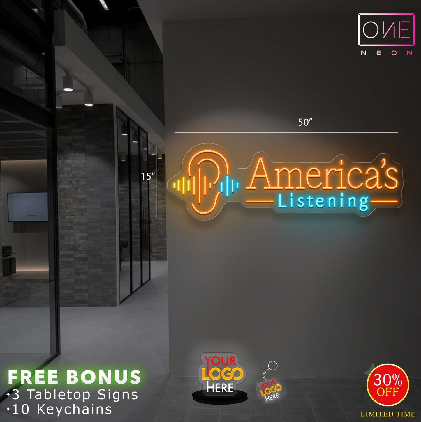 America's Listening| LED Neon Sign