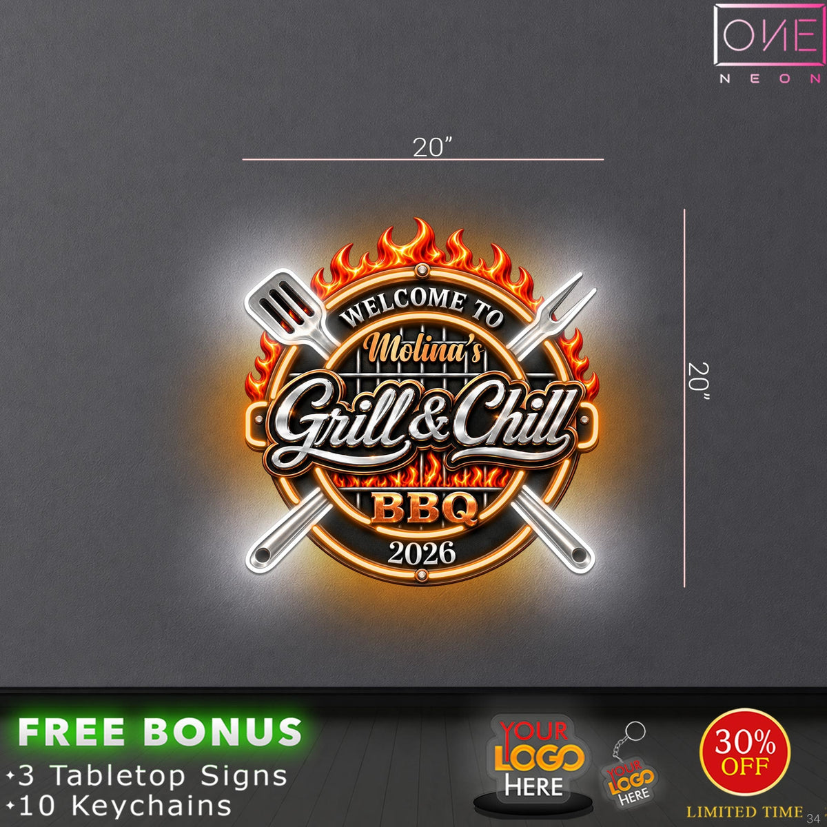 Grill & Chill| LED Neon Sign