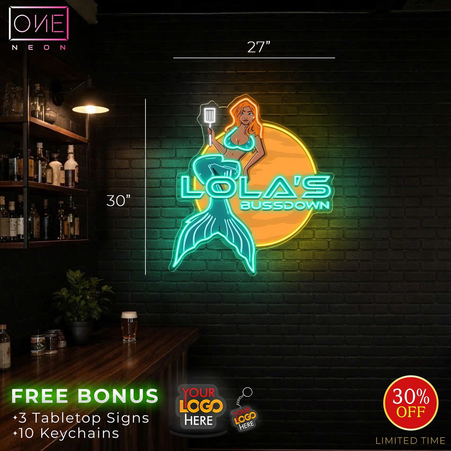 Enseigne néon LED œuvre d'art Tatoueur