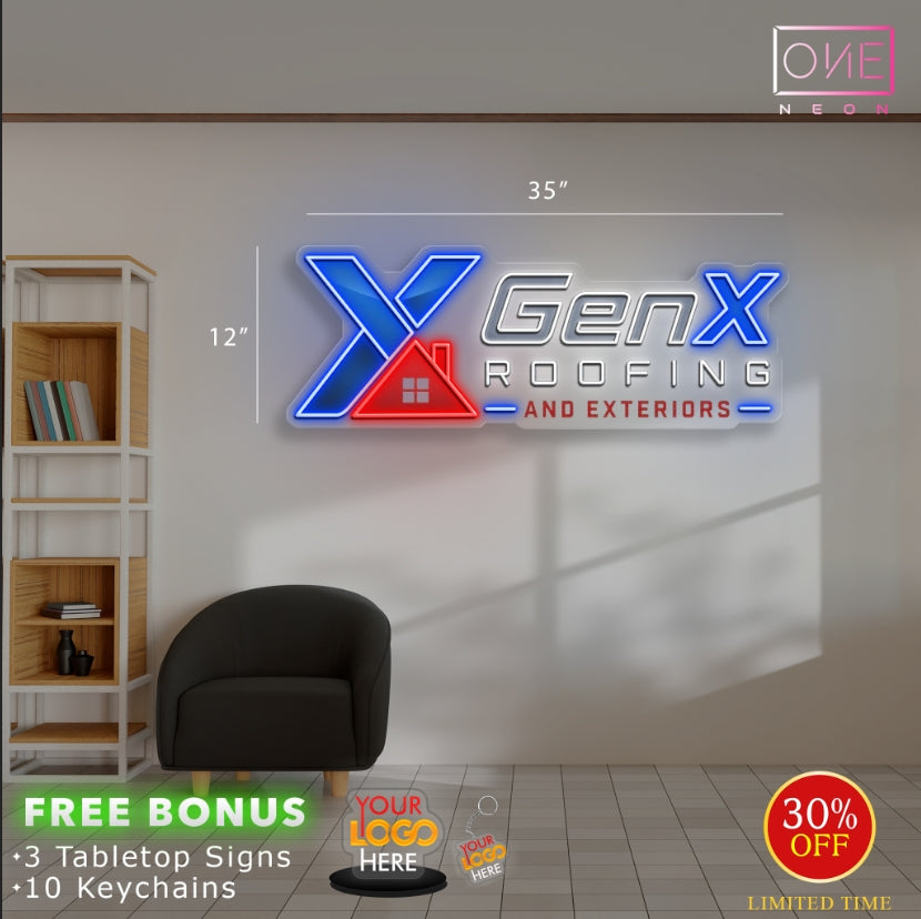 GENX ROOFING | LED Neon Sign