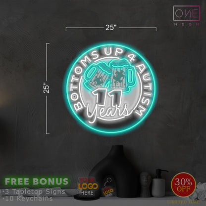 BOTTOMSUP4AUTISM  | LED Neon Sign