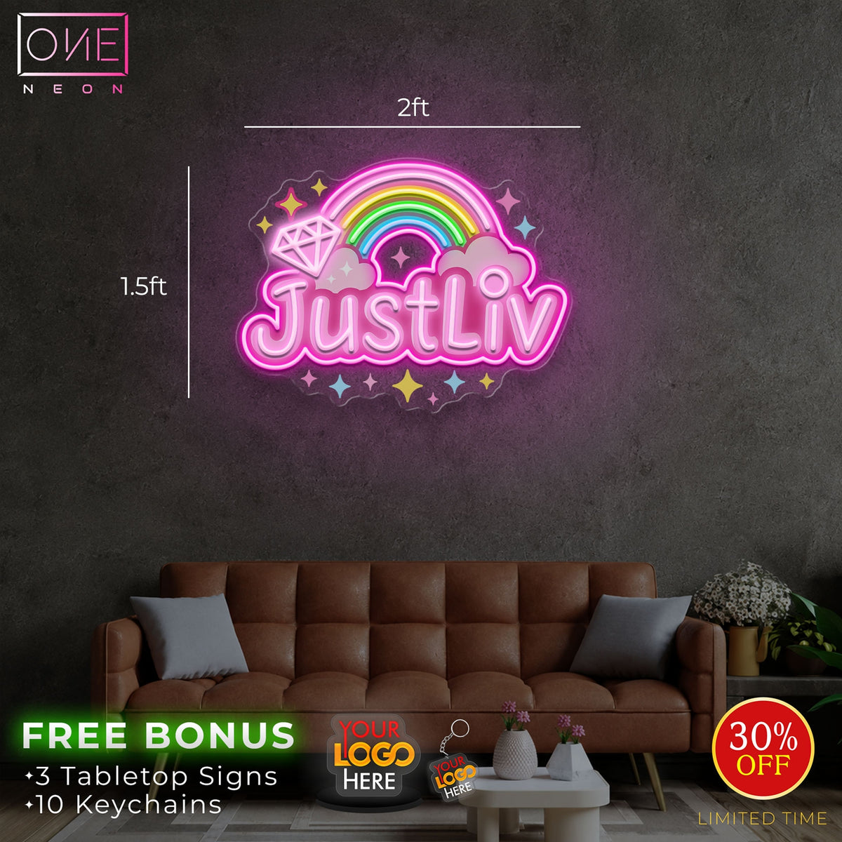 Justliv logo | LED Neon Sign