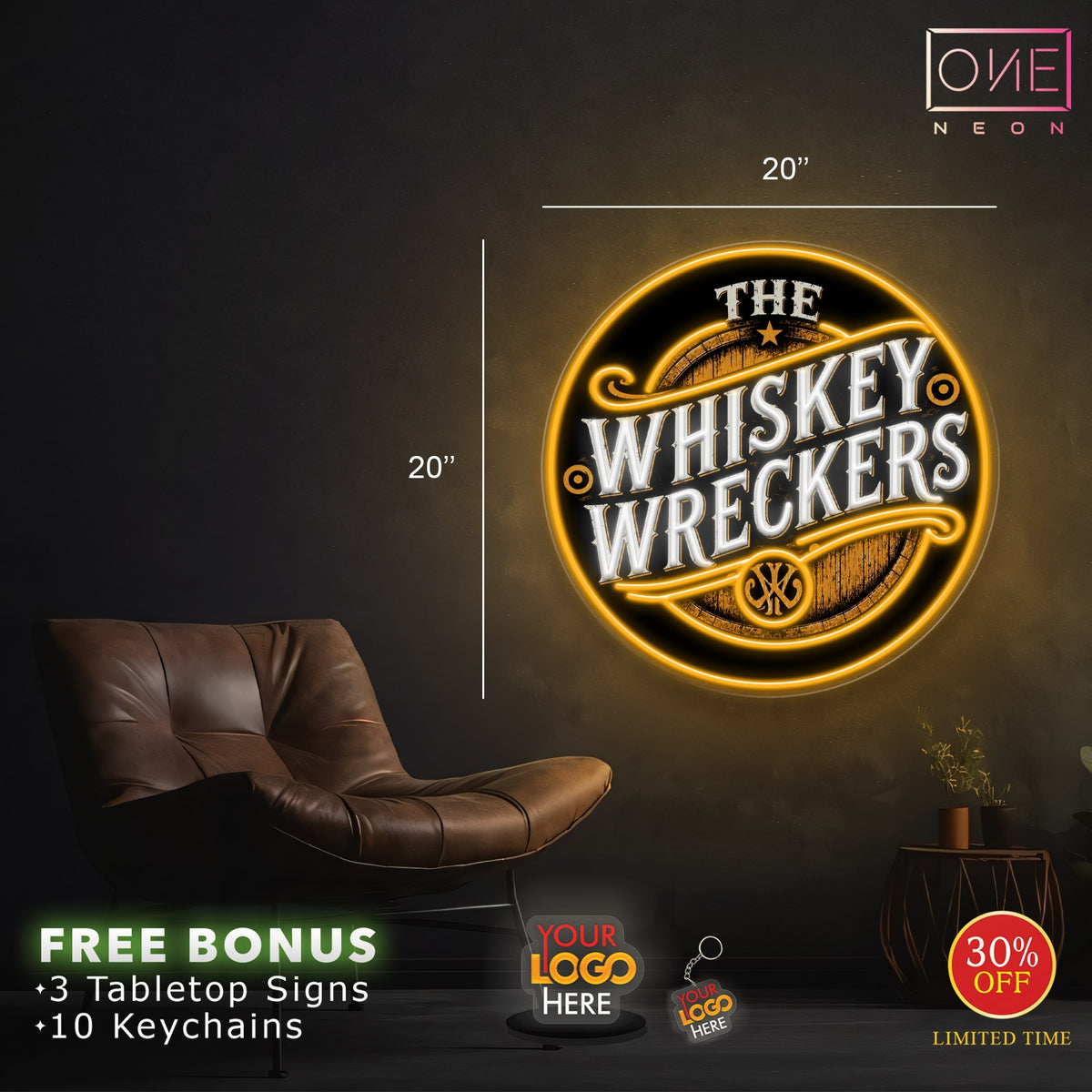 WHISKEY WRECKERS | LED Neon Sign