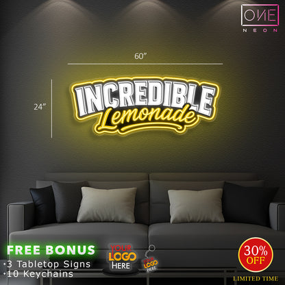INCREDIBLE LEMONADE | LED Neon Sign (Outdoor)