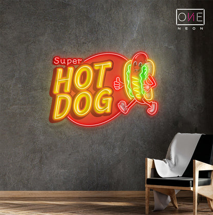 Enseigne néon LED Super Hot Dog