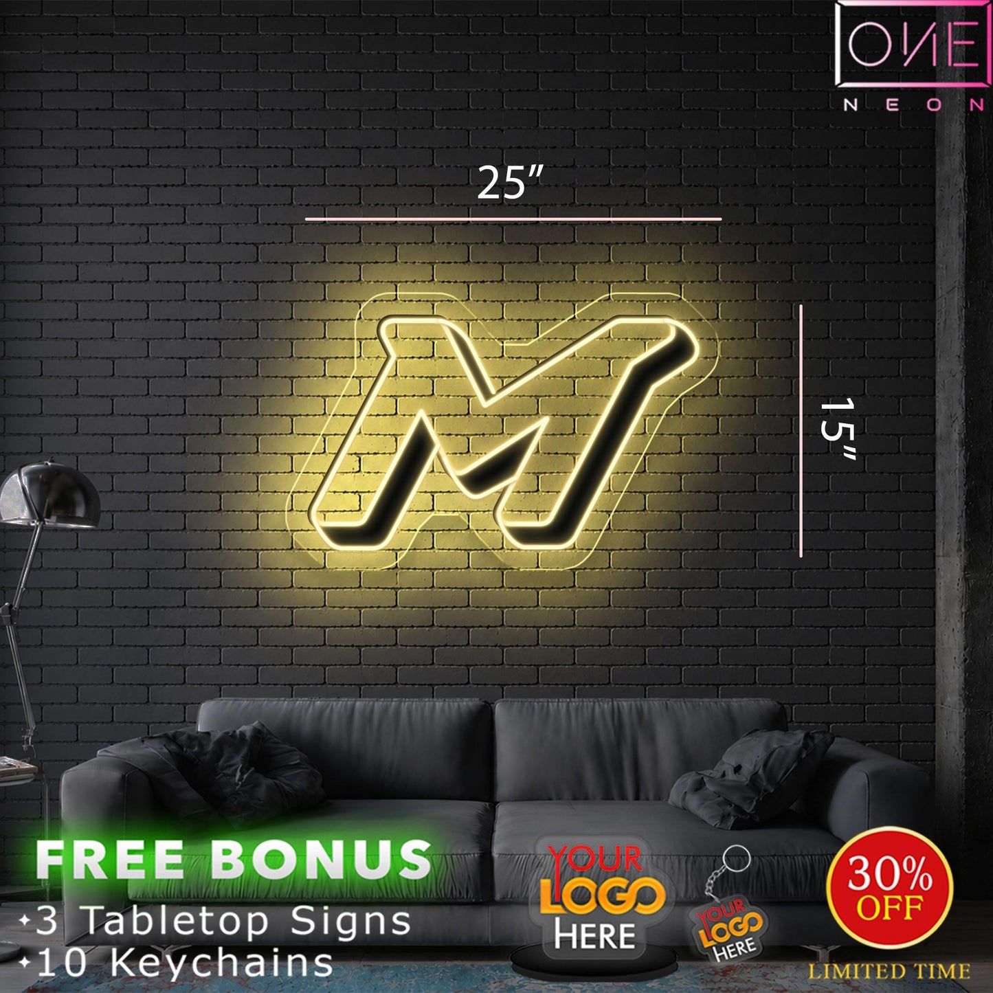 M| LED Neon Sign