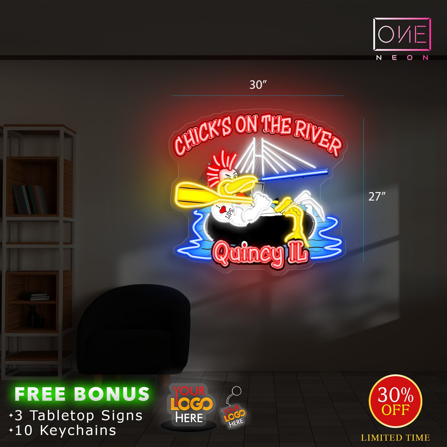 CHICK'S ON THE RIVER | LED Neon Sign