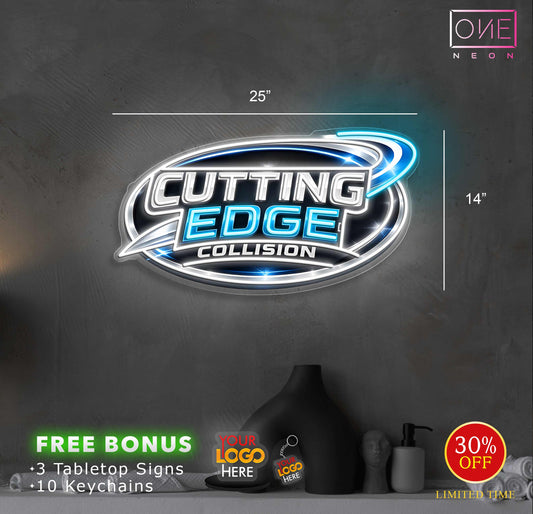 Cutting edge collision ( 2 signs) | LED Neon Sign