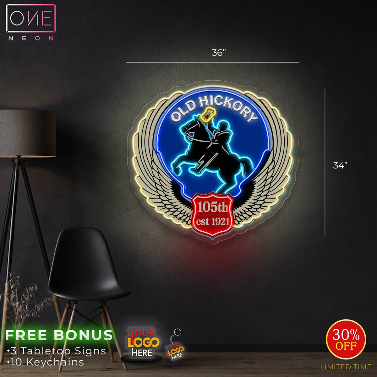 Enseigne néon LED œuvre d'art Tatoueur