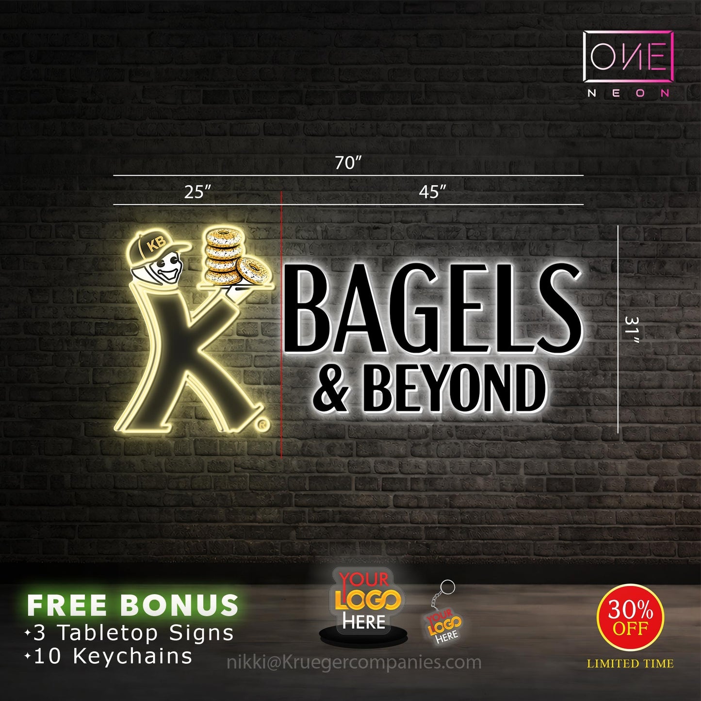 Bagels & Beyond | LED Neon & Light Box Sign (Waterproof)