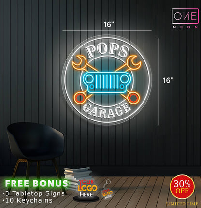 Pops Garage | LED Neon Sign