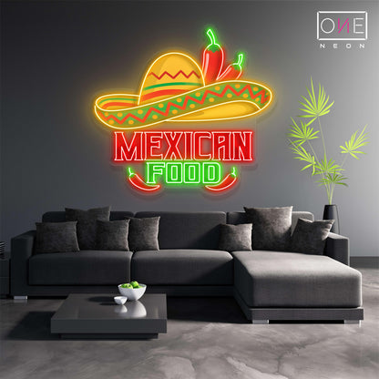 Enseigne lumineuse LED néon Œuvre d'art cuisine mexicaine
