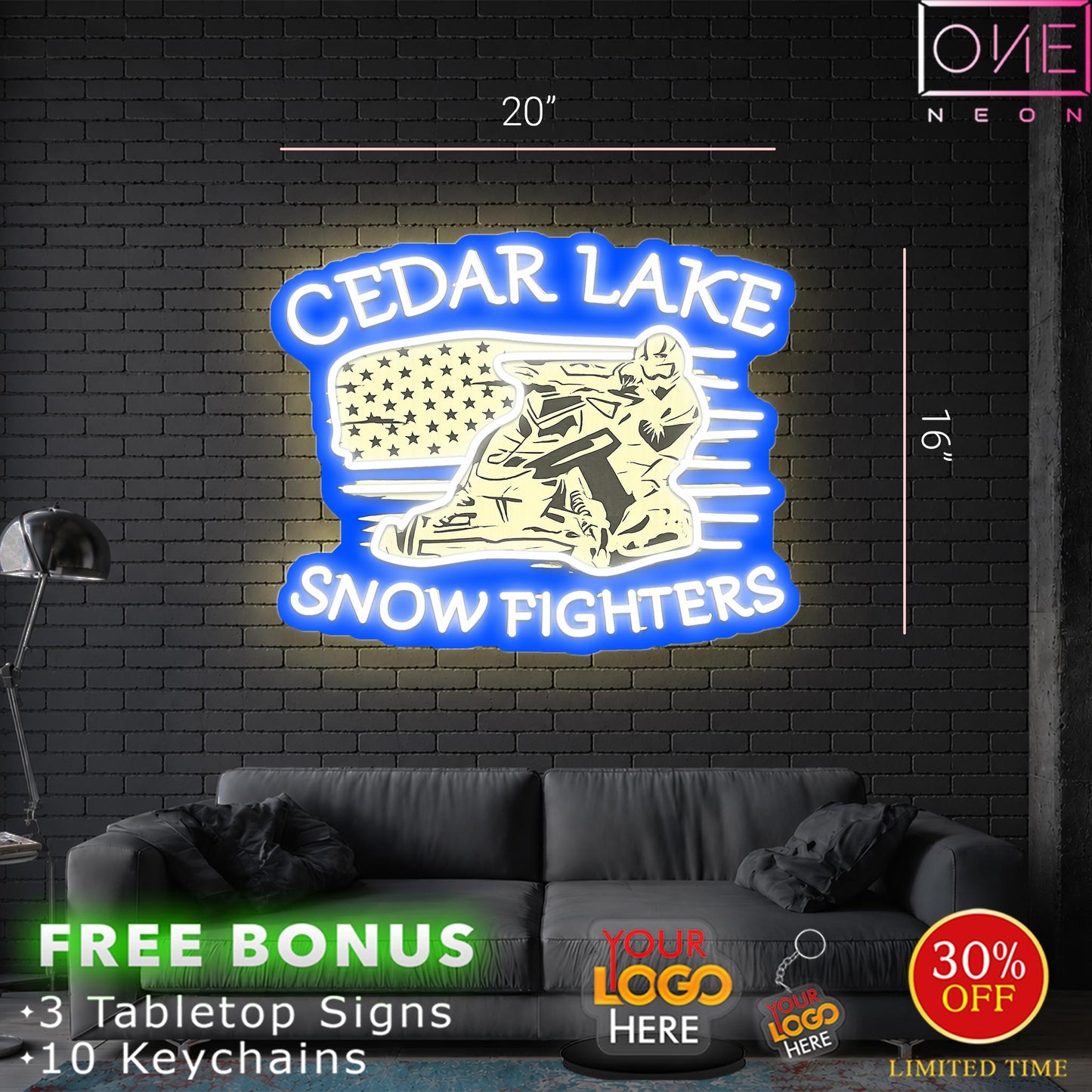 CEDAR LAKE SNOW FIGHTERS  | LED Neon Sign