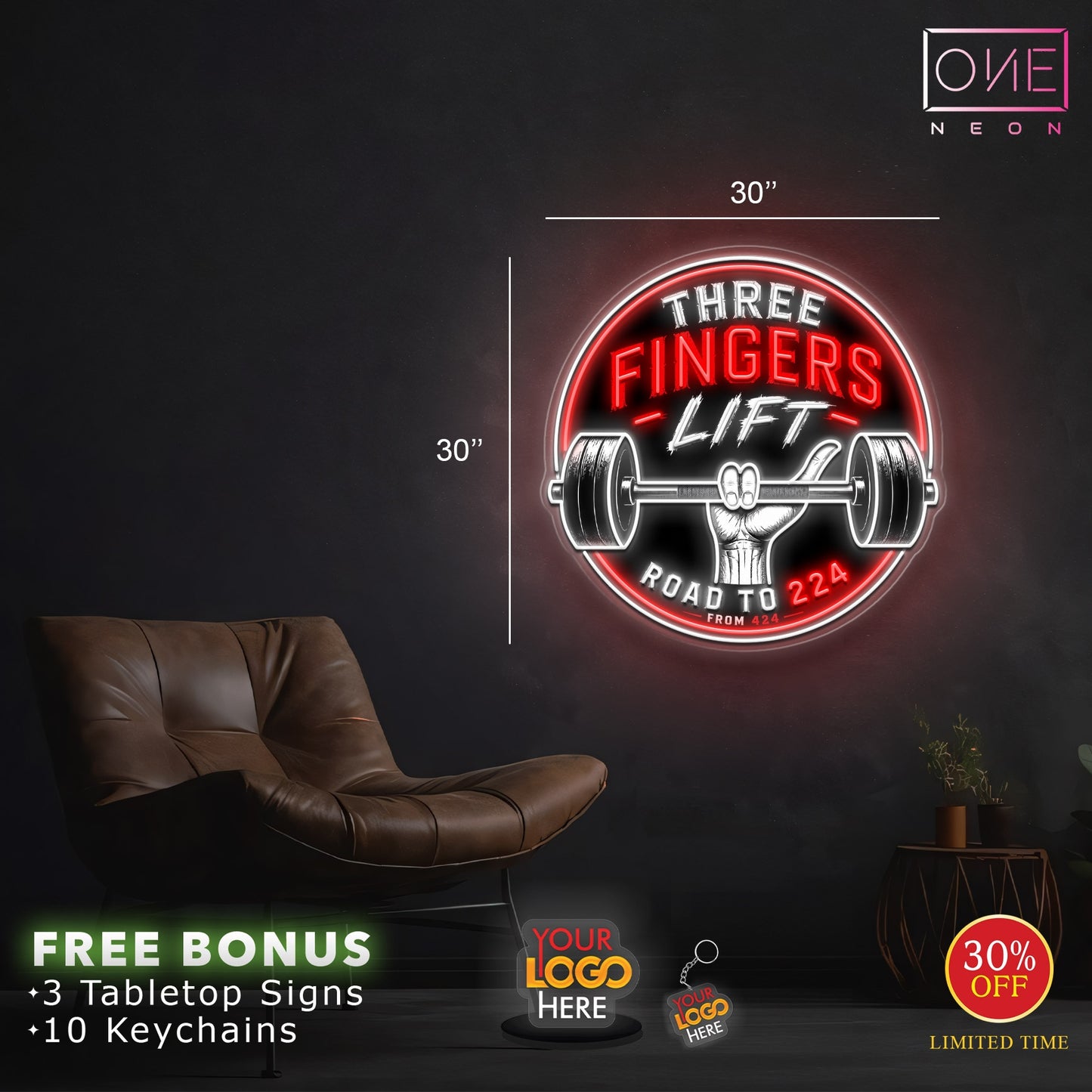 Three finger lift | LED Neon Sign