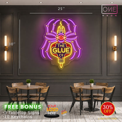 Enseigne néon LED œuvre d'art Tatoueur