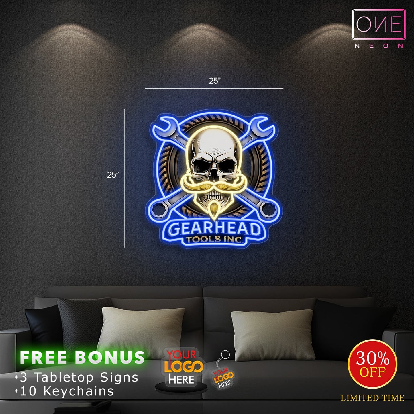 Enseigne néon LED œuvre d'art Tatoueur