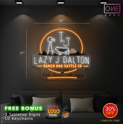 LAZY J DALTON RANCH AND CATTLE CO | LED Neon Sign