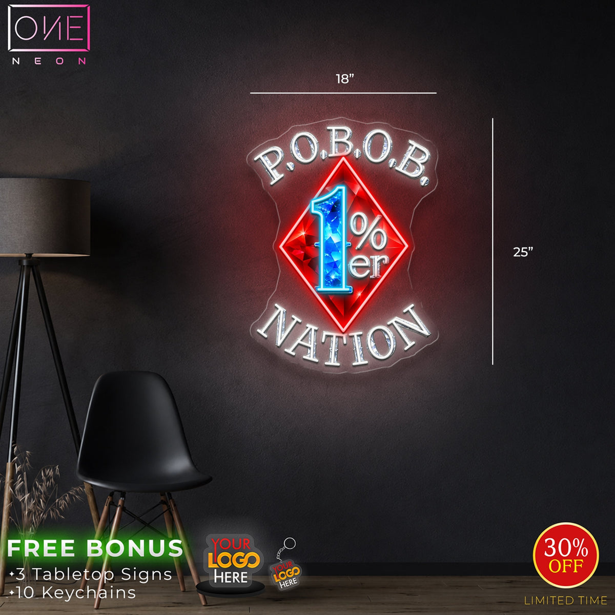 Enseigne néon LED œuvre d'art Tatoueur