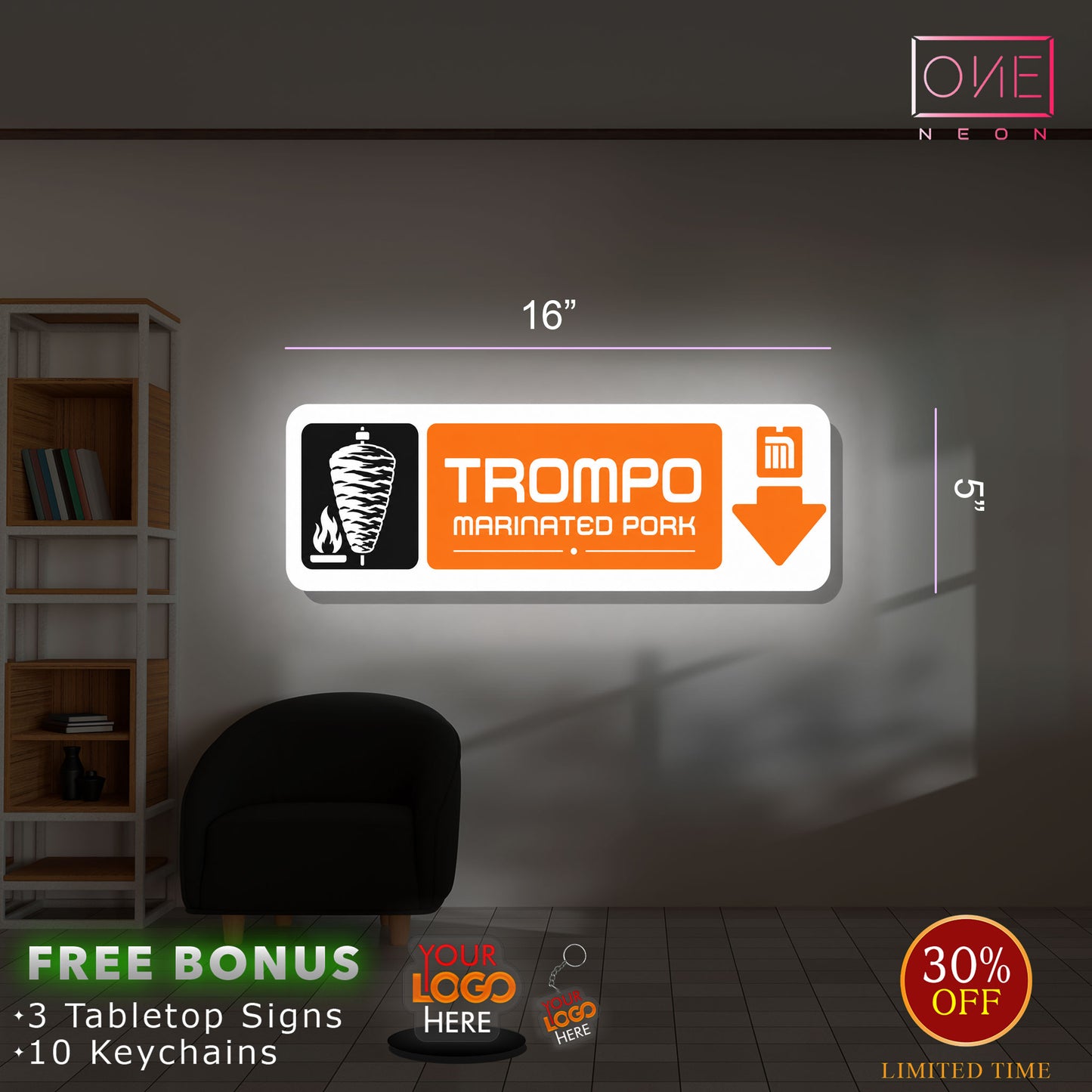 TROMPO &  RESROOM & ORDENE AQUI | Lightbox ( 3 SIGNS)