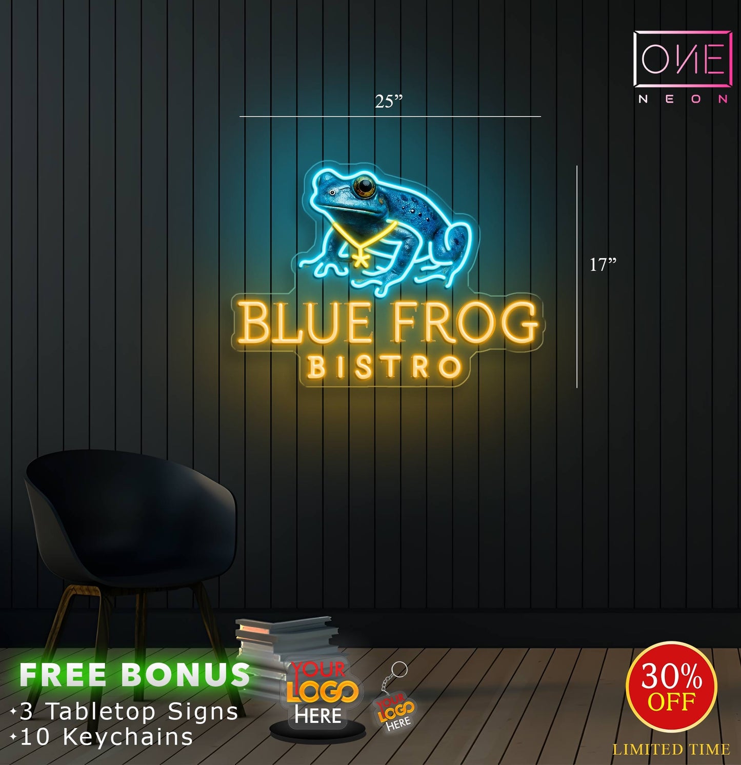 Blue frog bistro| LED Neon Sign