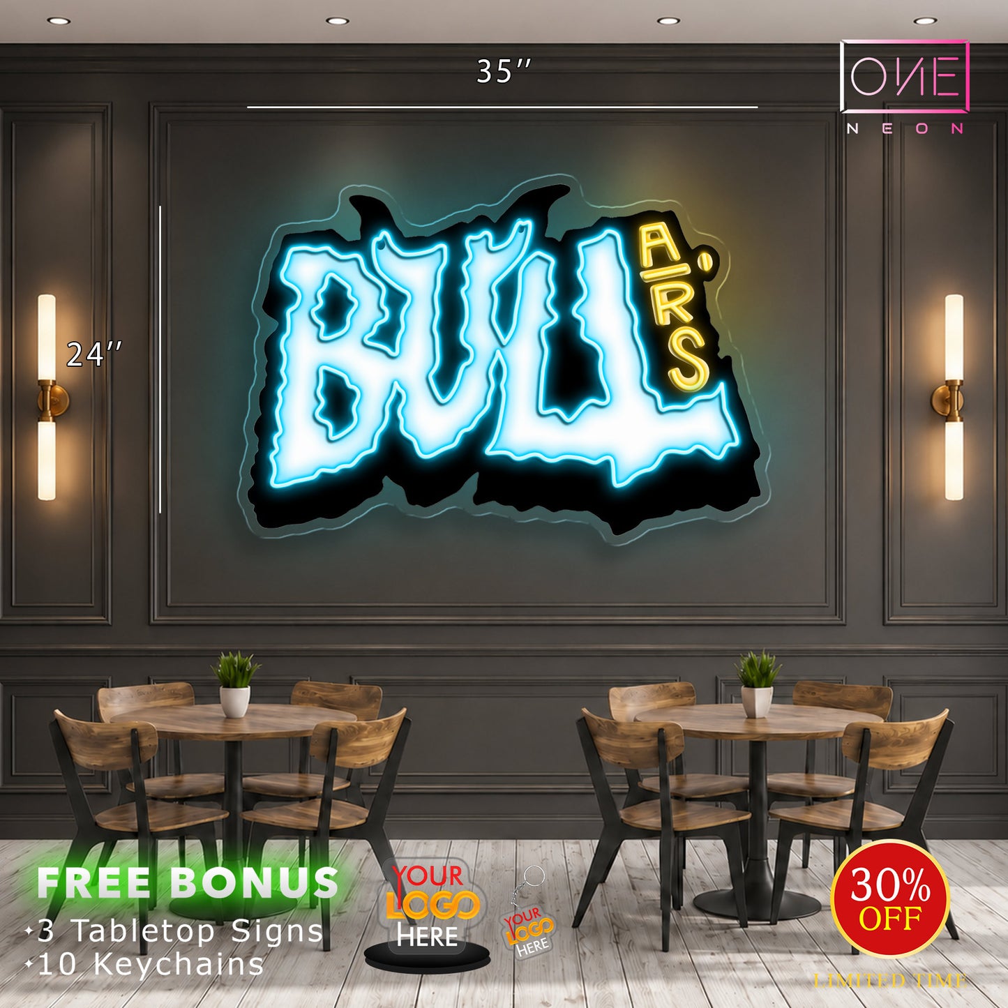 BULL AIRS | 4 LED Neon Signs