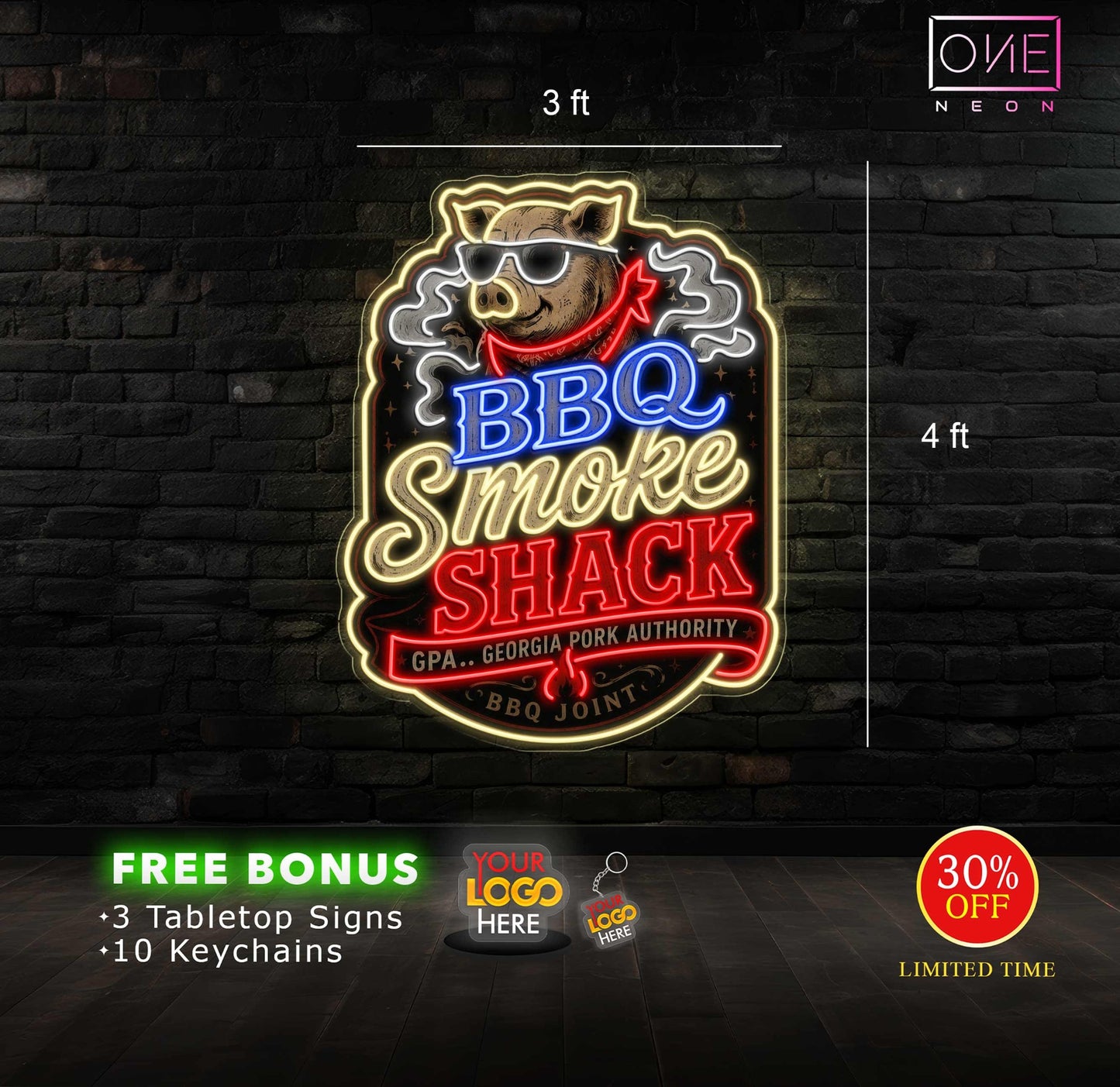 BBQ Smoke Shack | 2 LED Neon Signs