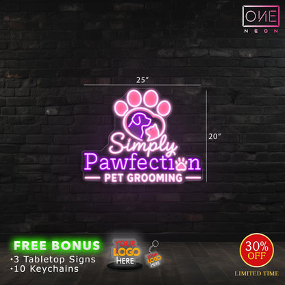 Simply Pawfection Pet Grooming | LED Neon Sign