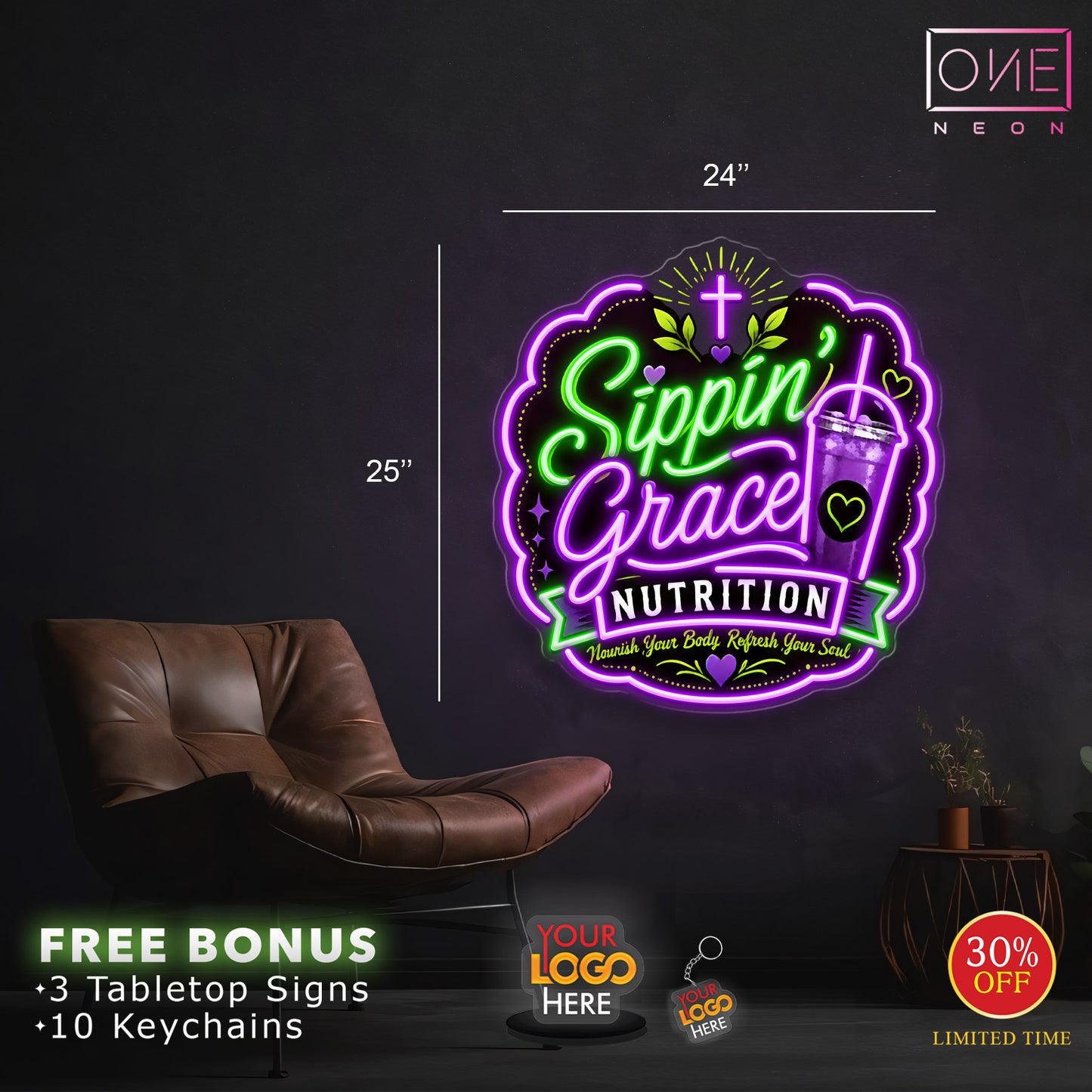 Sippin Grace | LED Neon Sign
