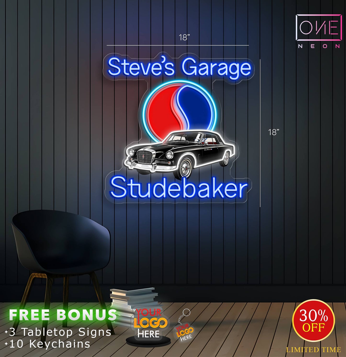 Steve's Garage Studebaker | LED Neon Sign