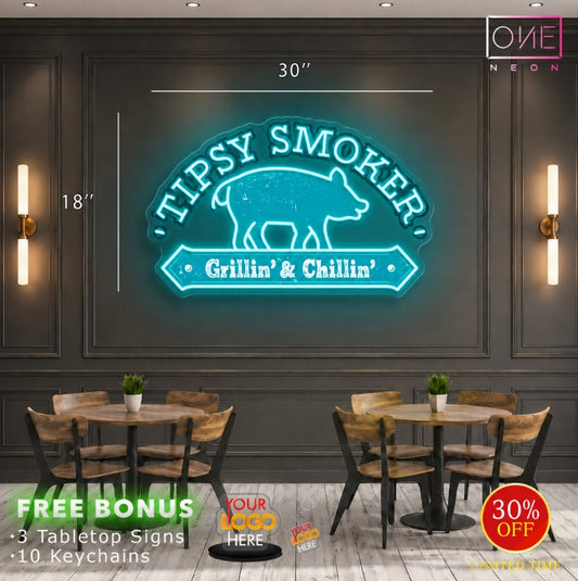Tipsy Smoker | LED Neon Sign