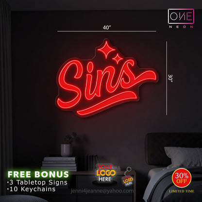 Sins  | LED Neon Sign (waterproof option)