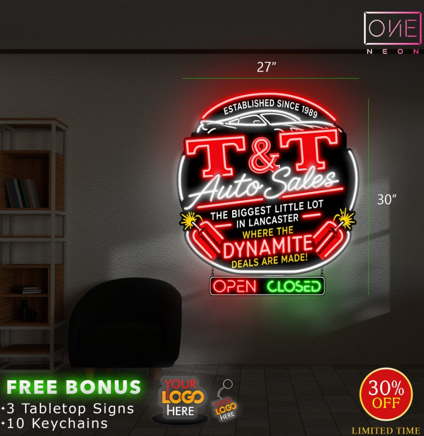 T&T Auto Sales | LED Neon Sign
